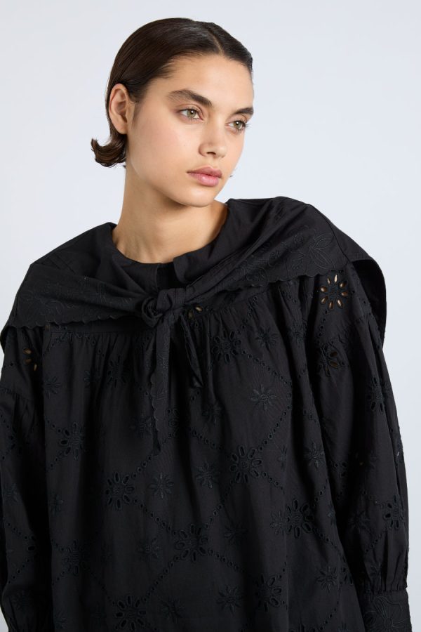 clementine embroidered collared mini dress - black None | Occasion Wear Damson Madder Women - Image 4