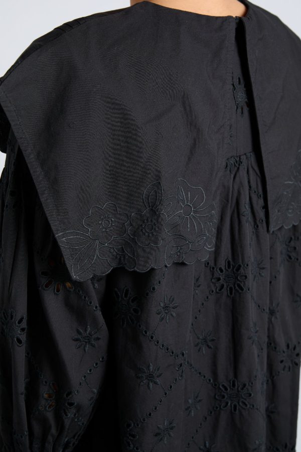 clementine embroidered collared mini dress - black None | Occasion Wear Damson Madder Women - Image 3