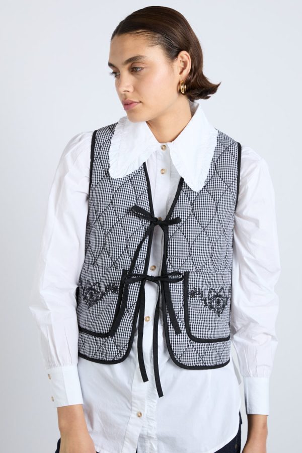 Damson Madder Co-ords | Women | arte reversible gilet - black gingham None