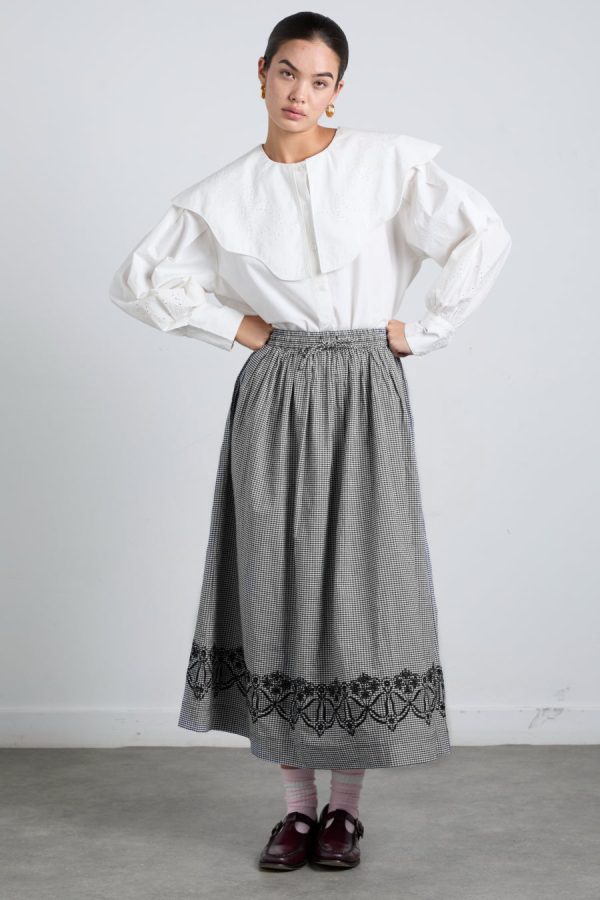 Women Co-ords | Damson Madder keeley midi skirt - black gingham None