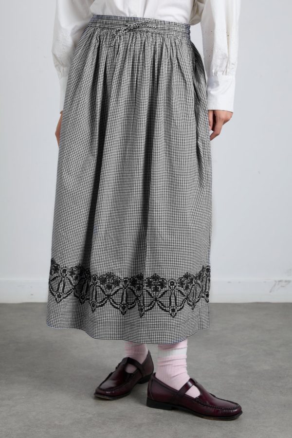 Women Co-ords | Damson Madder keeley midi skirt - black gingham None - Image 3