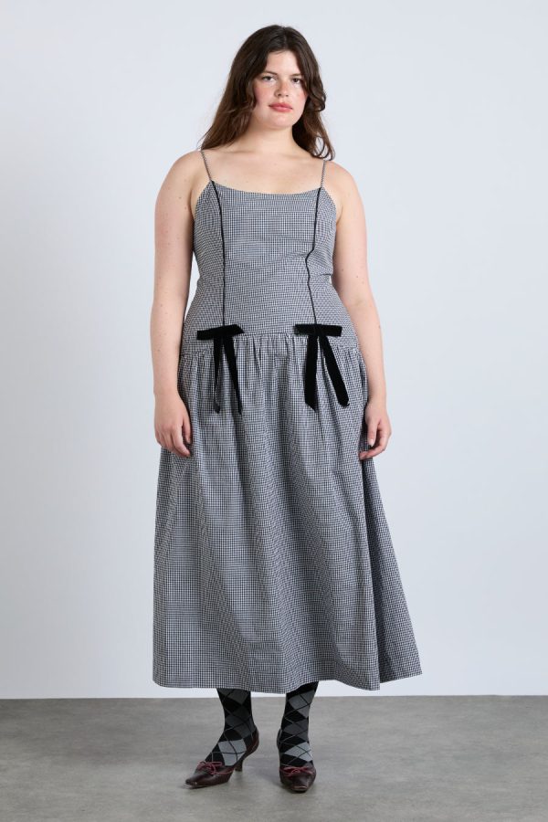 persephone midi dress - black gingham None | Co-ords Damson Madder Women - Image 4