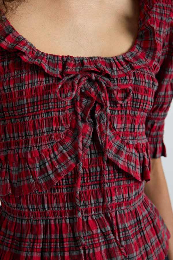 Damson Madder Co-ords | Women | meghan blouse - red check None - Image 5