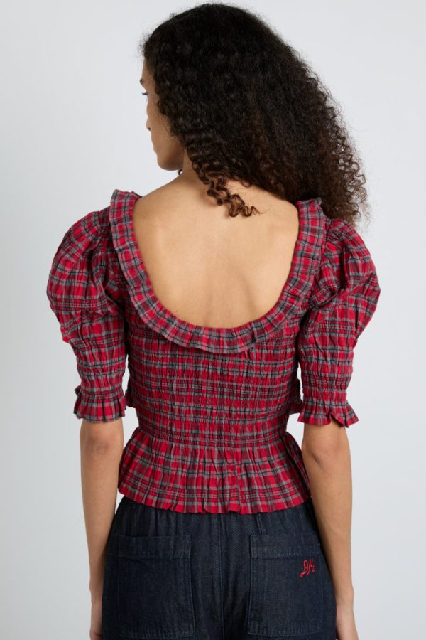 Damson Madder Co-ords | Women | meghan blouse - red check None - Image 8