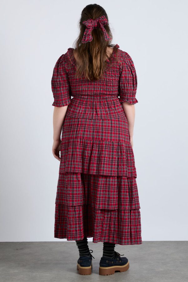 Co-ords Damson Madder | Women malika ra ra midi skirt - red check None - Image 2
