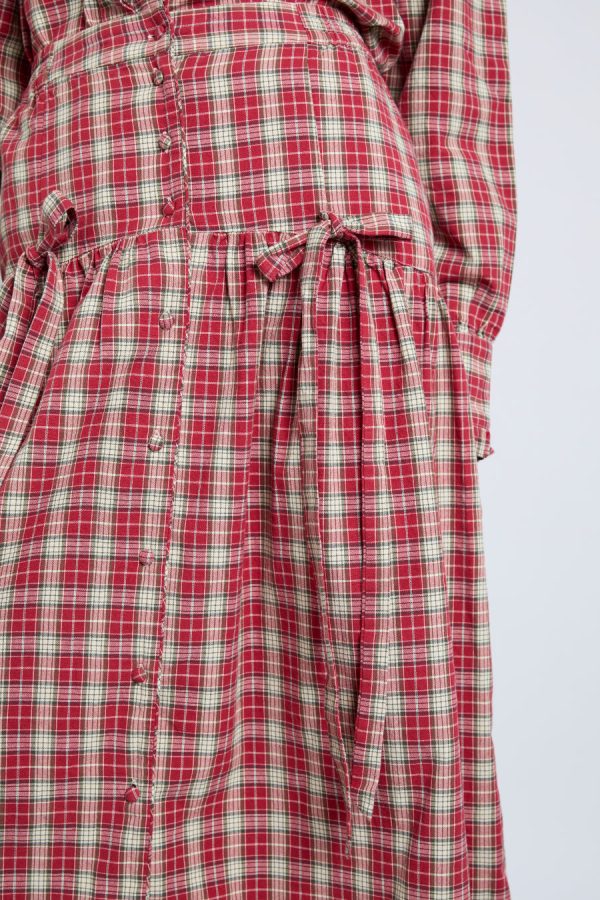 Damson Madder Co-ords | Women | bronte button through midi skirt - red check None - Image 2