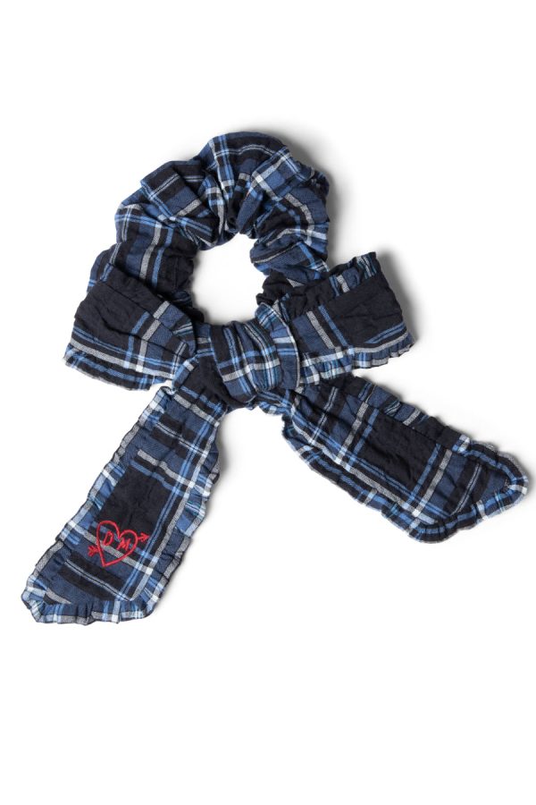 Women Damson Madder bow check scrunchie None | Hair Accessories - Image 3