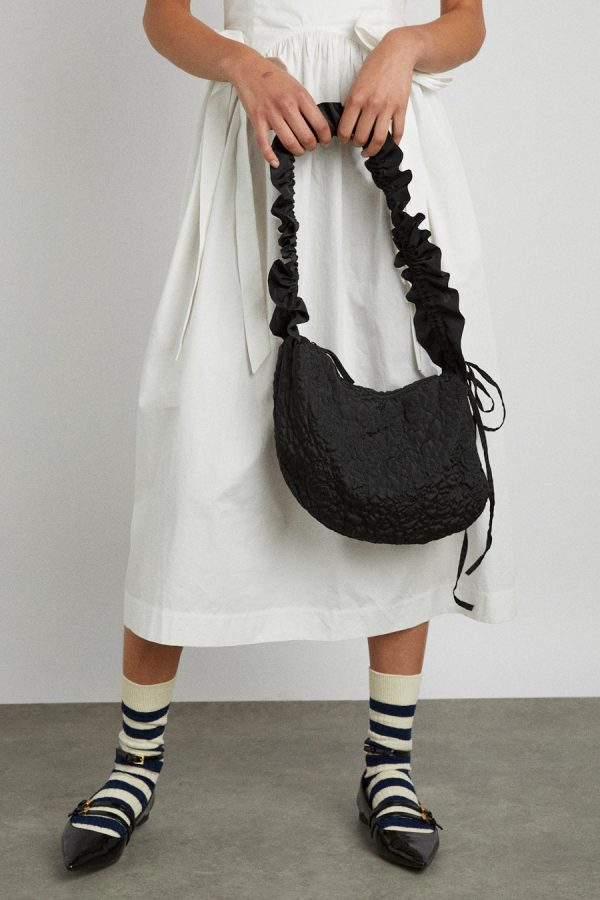 Bags Damson Madder | Women quilted ruched kidney bag - black None - Image 2