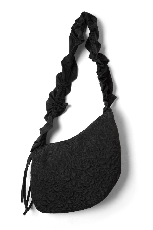 Bags Damson Madder | Women quilted ruched kidney bag - black None - Image 4