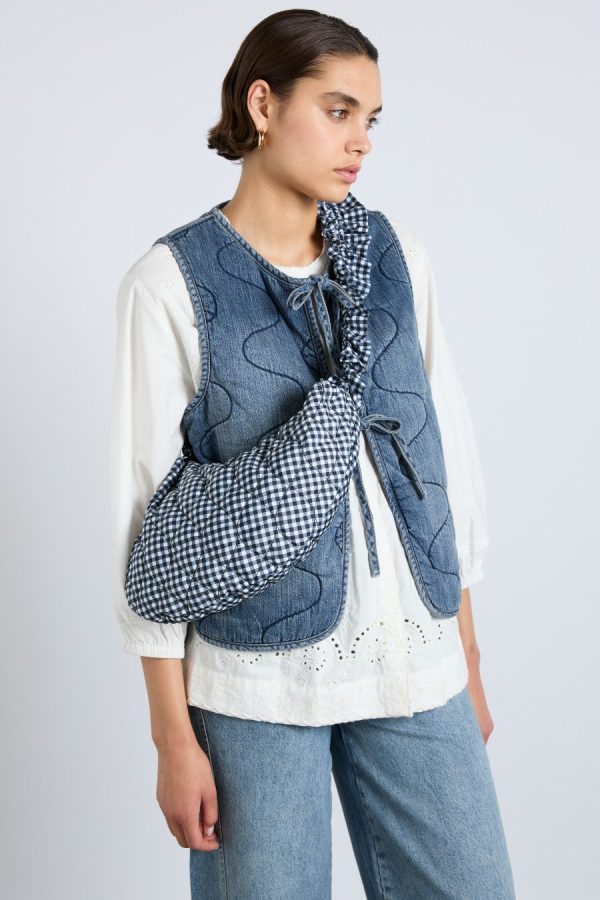 ruched kidney bag in gingham None Women | Bags Damson Madder