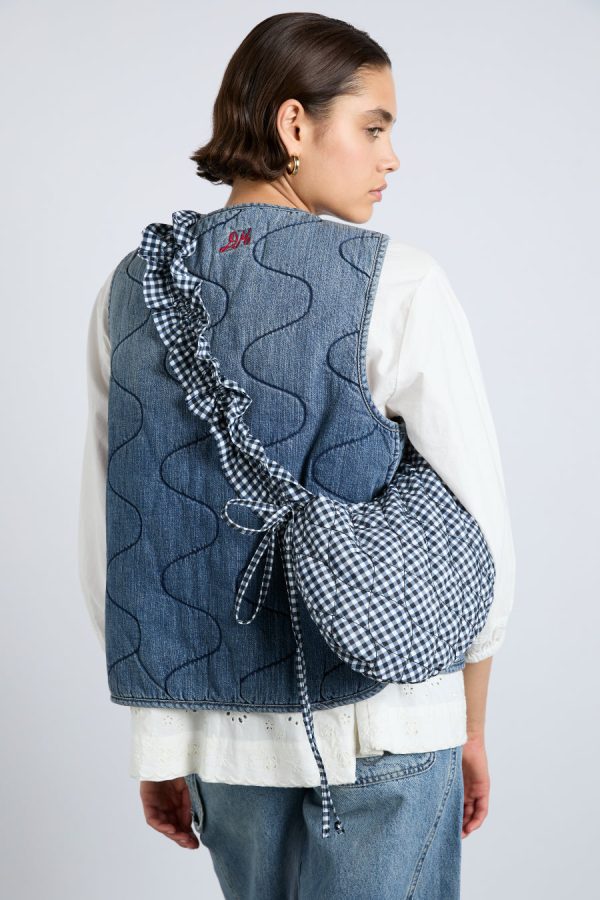 ruched kidney bag in gingham None Women | Bags Damson Madder - Image 4