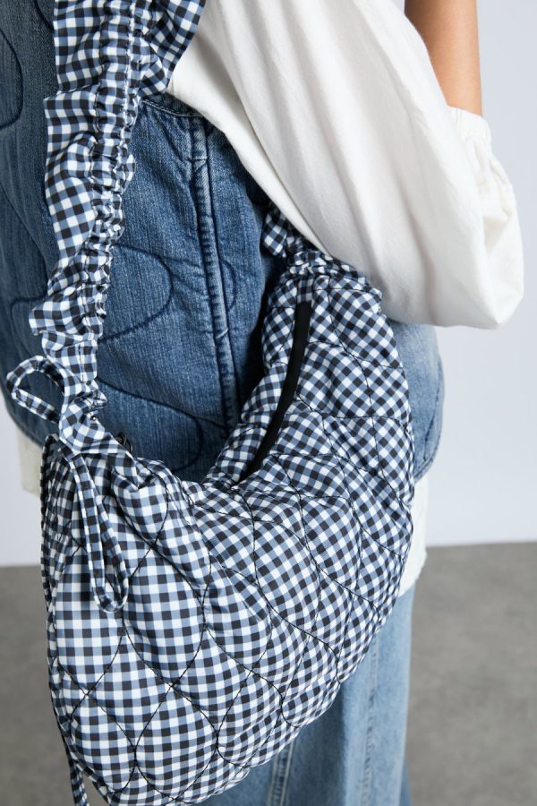 ruched kidney bag in gingham None Women | Bags Damson Madder - Image 2
