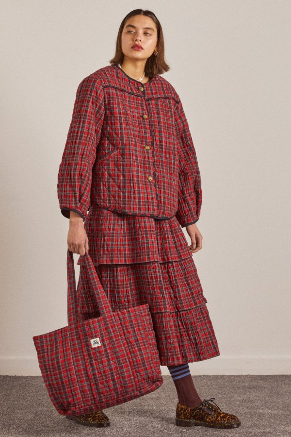 Bags | Women Damson Madder tote bag - red check None - Image 2