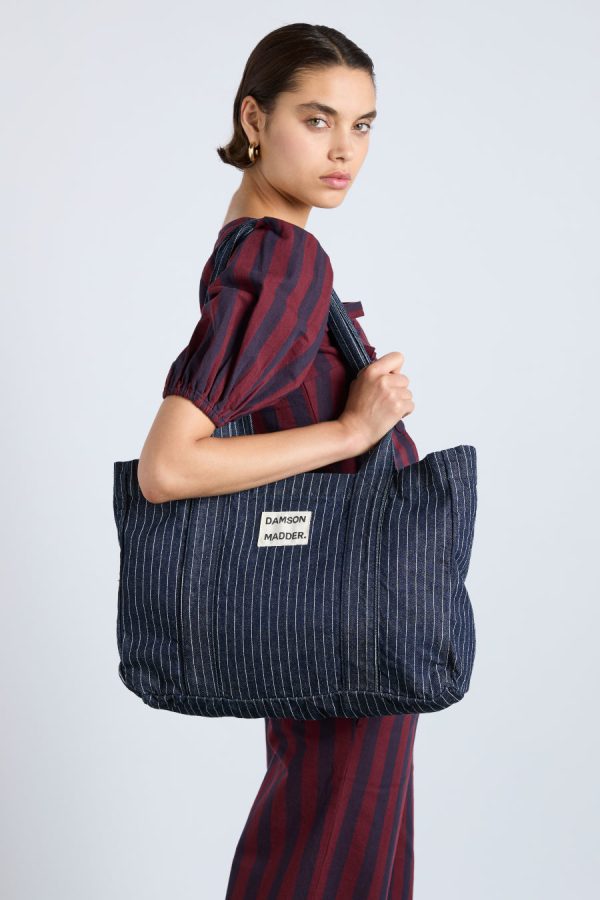Bags | damson tote bag - denim pinstripe None | Damson Madder Women