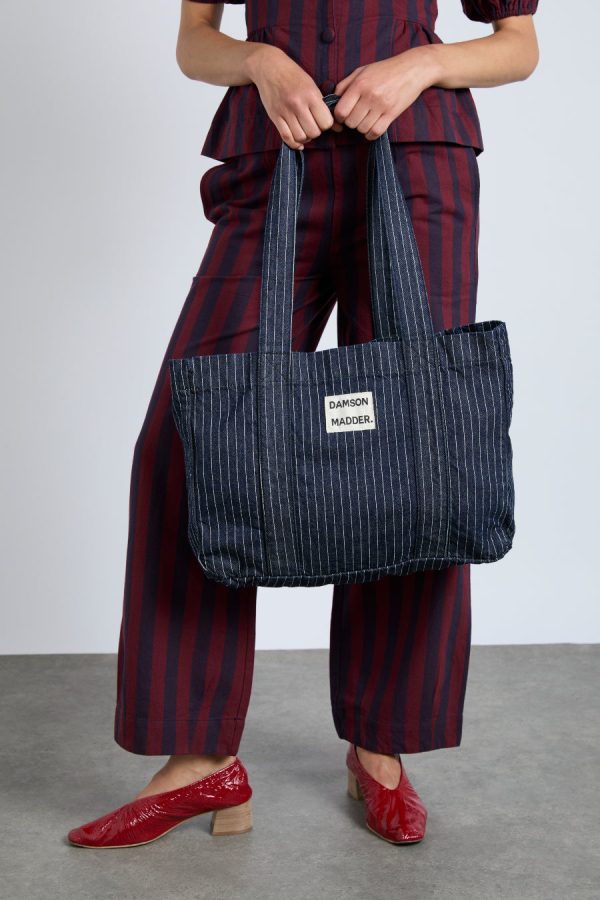 Bags | damson tote bag - denim pinstripe None | Damson Madder Women - Image 4