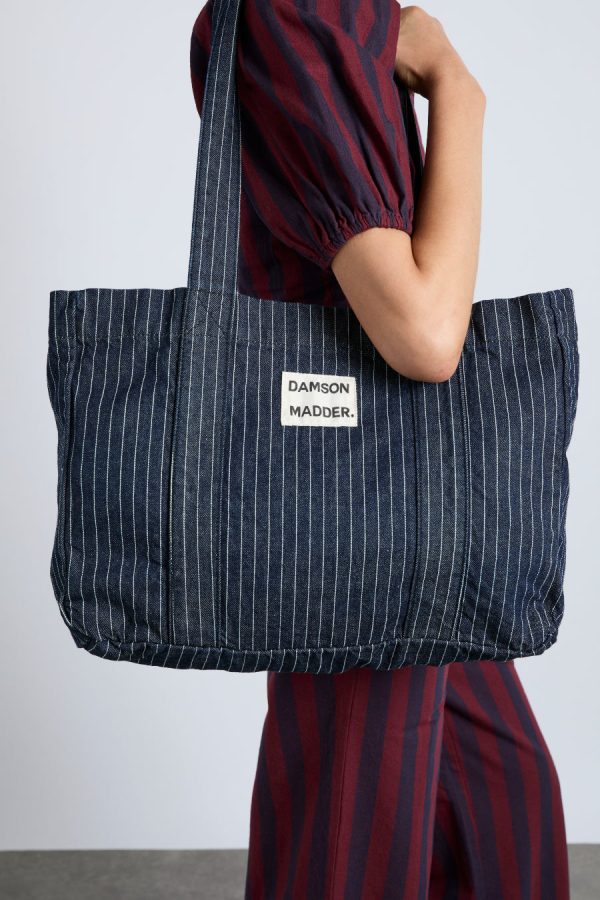 Bags | damson tote bag - denim pinstripe None | Damson Madder Women - Image 3