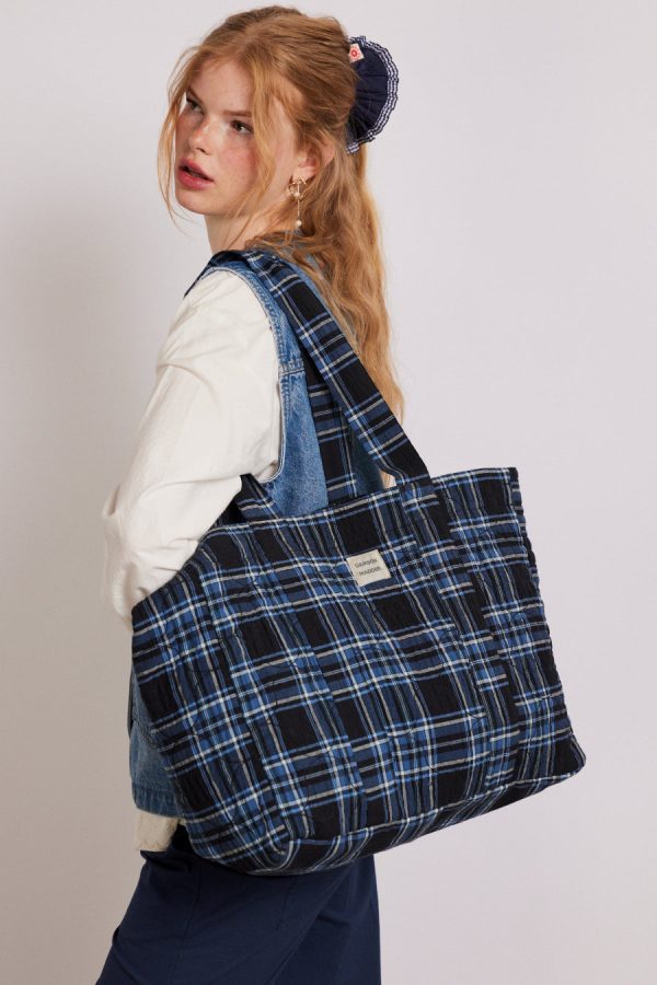 Bags | reversible tote bag - navy check None - Damson Madder Women