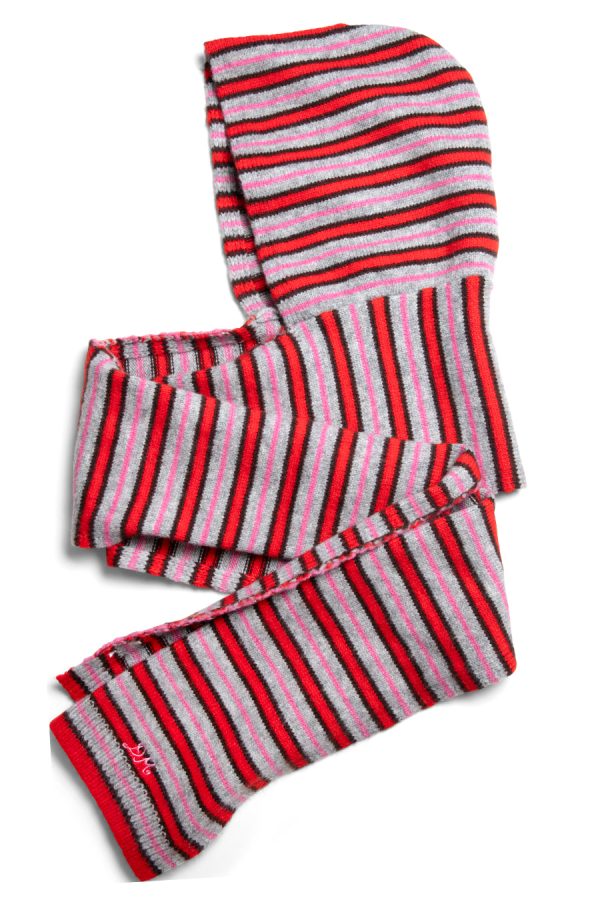 Hats | hooded scarf in stripe None - Damson Madder Women - Image 2