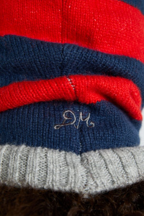 Damson Madder Hoods | Women | hood in red & navy with grey tie None - Image 2