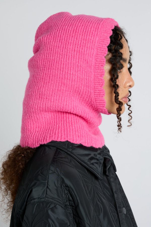 scalloped edge hood in pink None | Hoods Damson Madder Women - Image 4