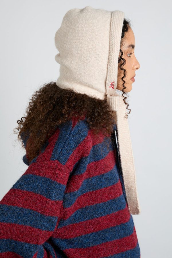 Hoods | tie neck bonnet in oatmeal None | Damson Madder Women - Image 3