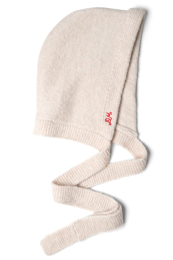 Hoods | tie neck bonnet in oatmeal None | Damson Madder Women - Image 2