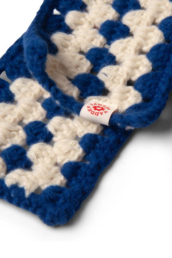 Women crochet stripe scarf - blue None | Scarves Damson Madder - Image 3