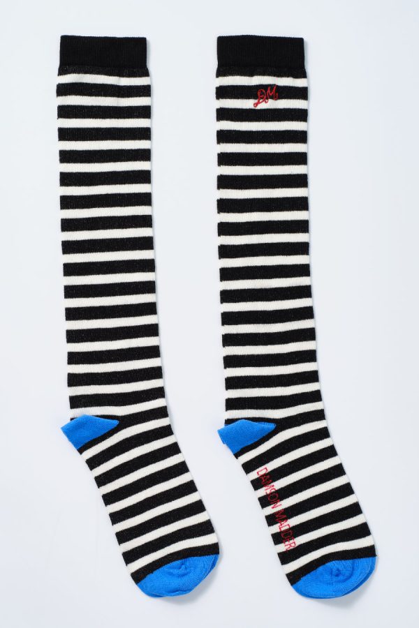 Socks | knee length socks - black & white stripe None | Damson Madder Women