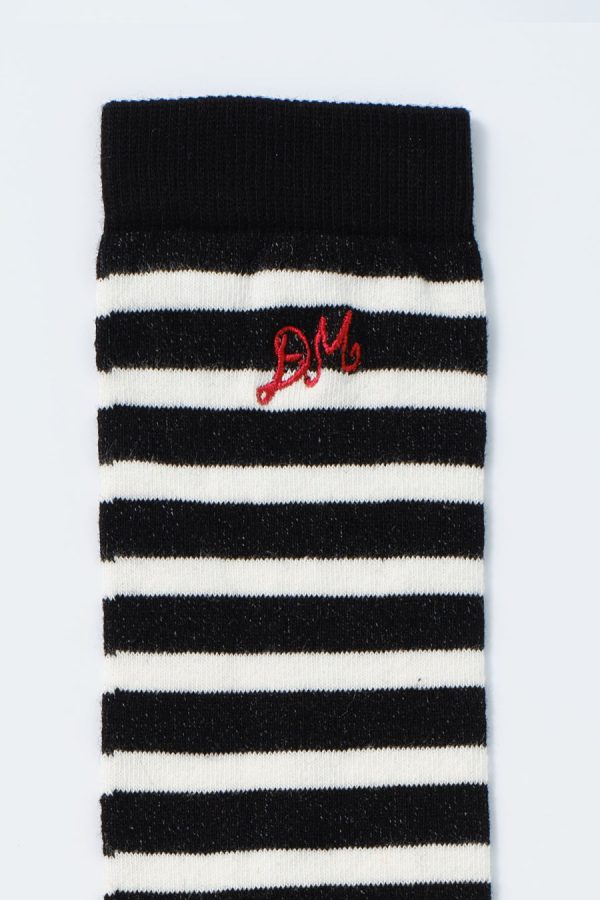 Socks | knee length socks - black & white stripe None | Damson Madder Women - Image 2