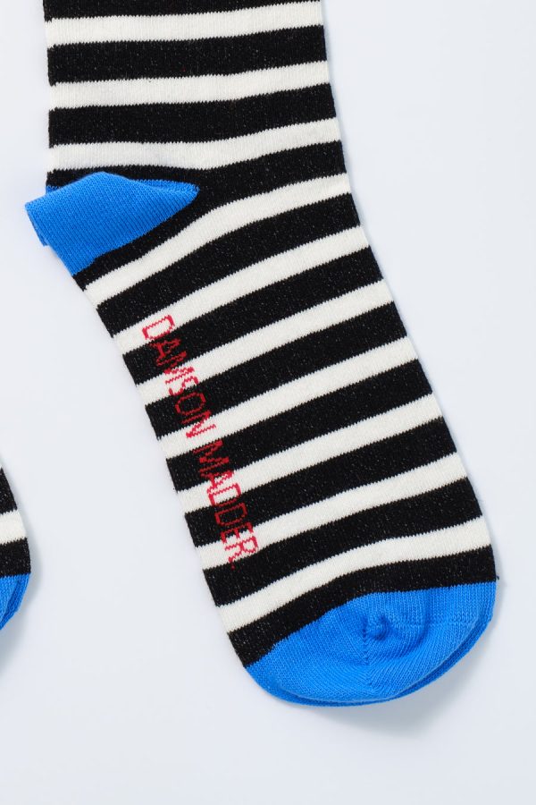 Socks | knee length socks - black & white stripe None | Damson Madder Women - Image 3