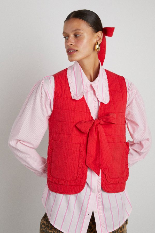 arte reversible tie gilet - red ruffle None Women | Gilets Damson Madder