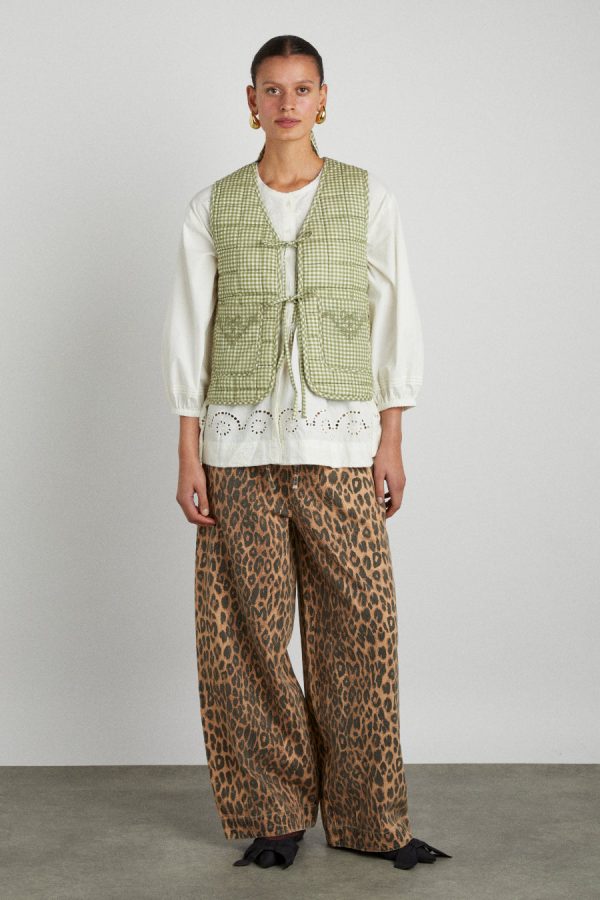 arte reversible tie gilet - green gingham None Women | Gilets Damson Madder - Image 3