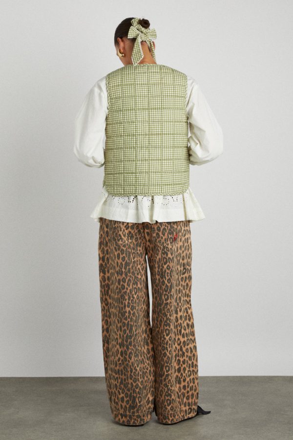 arte reversible tie gilet - green gingham None Women | Gilets Damson Madder - Image 4