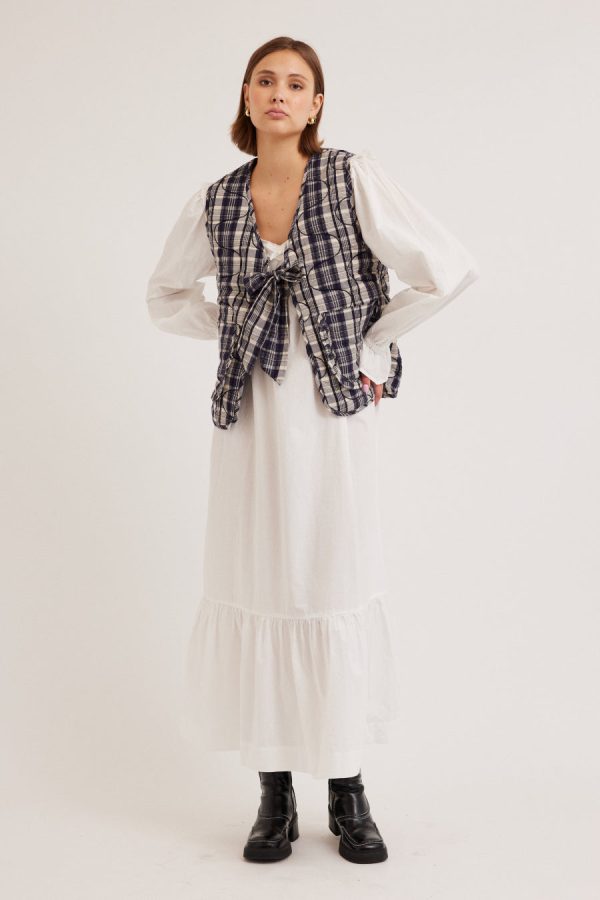 Women Gilets | Damson Madder arte tie gilet - navy check None - Image 6