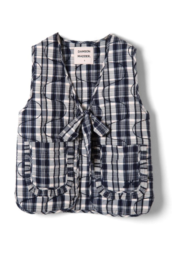Women Gilets | Damson Madder arte tie gilet - navy check None - Image 3