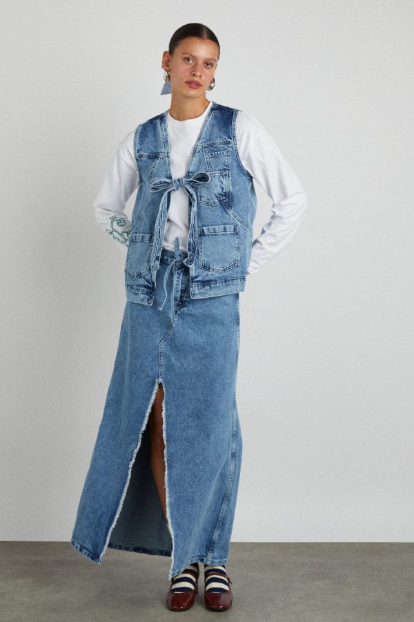 Gilets | dilly gilet - denim None | Damson Madder Women - Image 7