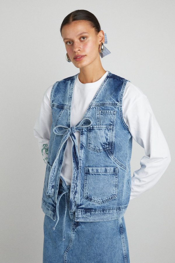 Gilets | dilly gilet - denim None | Damson Madder Women - Image 2
