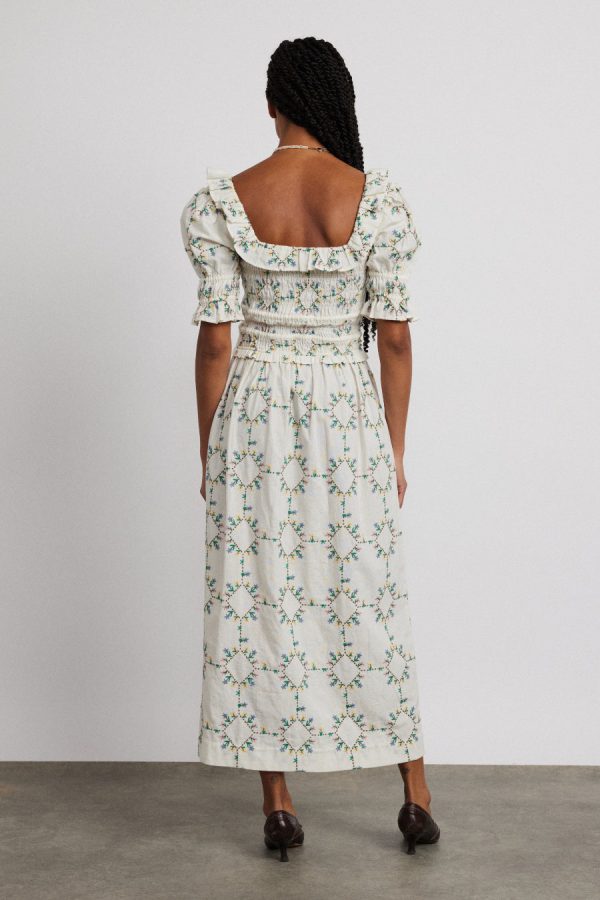 Dresses Women | heidi embroidered midi dress None Damson Madder - Image 3
