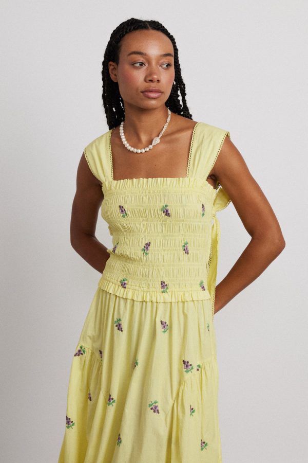 Dresses Women | tish poplin midi dress - grape embroidery None Damson Madder - Image 5