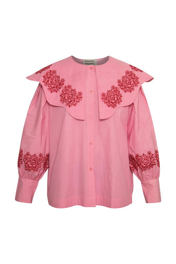 romeo organic cotton broderie blouse - pink None | Tops Damson Madder Women - Image 2