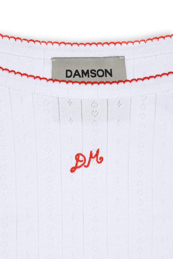 Tops | dm cami top - white pointelle None | Damson Madder Women - Image 4
