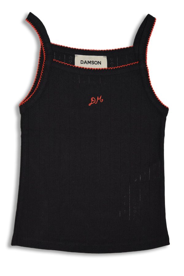 Damson Madder dm cami top - black pointelle None | Women Tops