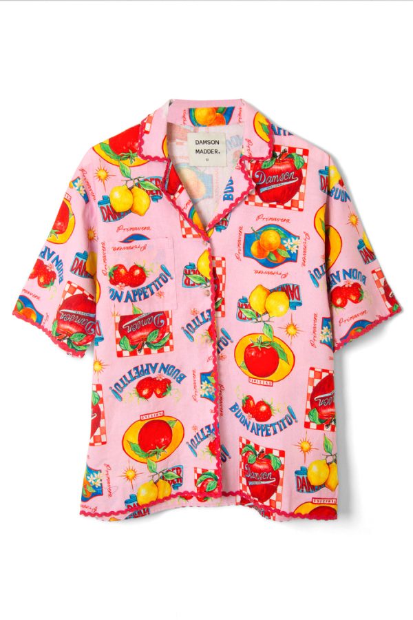 Women chlo shirt - fruit labels None | Tops Damson Madder - Image 5