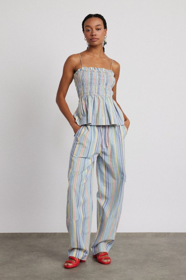 Tops Women | hope shirred cami - multi stripe None Damson Madder - Image 5
