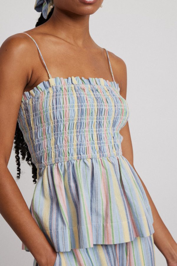 Tops Women | hope shirred cami - multi stripe None Damson Madder - Image 4