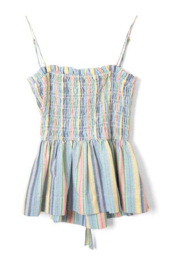 Tops Women | hope shirred cami - multi stripe None Damson Madder - Image 6