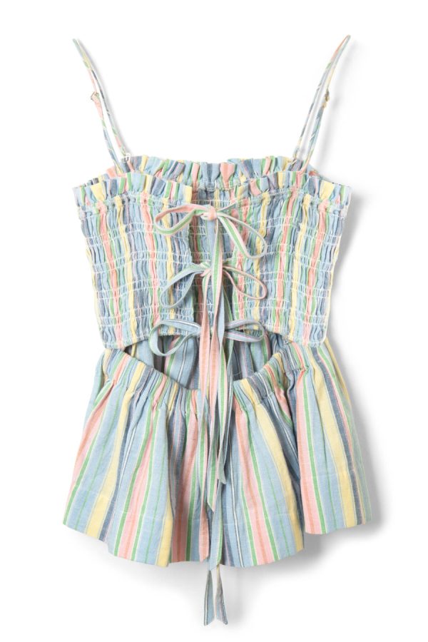 Tops Women | hope shirred cami - multi stripe None Damson Madder - Image 3