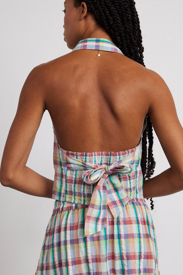 maya waistcoat - picnic check None | Tops Damson Madder Women - Image 4