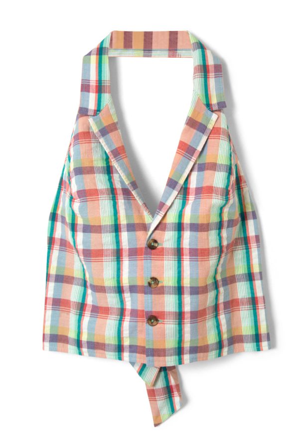 maya waistcoat - picnic check None | Tops Damson Madder Women - Image 6