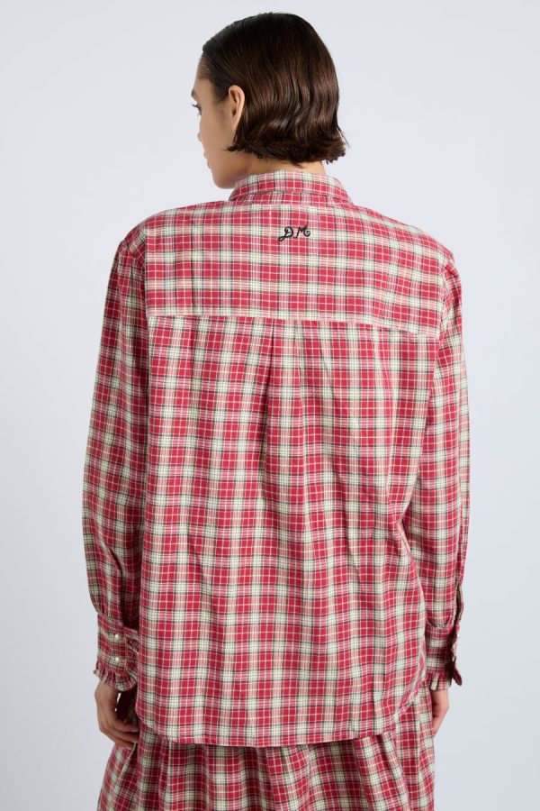 Damson Madder kylie ruffle shirt - red check None | Women Tops - Image 5